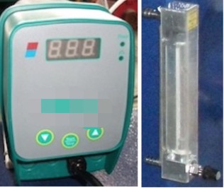 compound dosing pump + water flowmeter